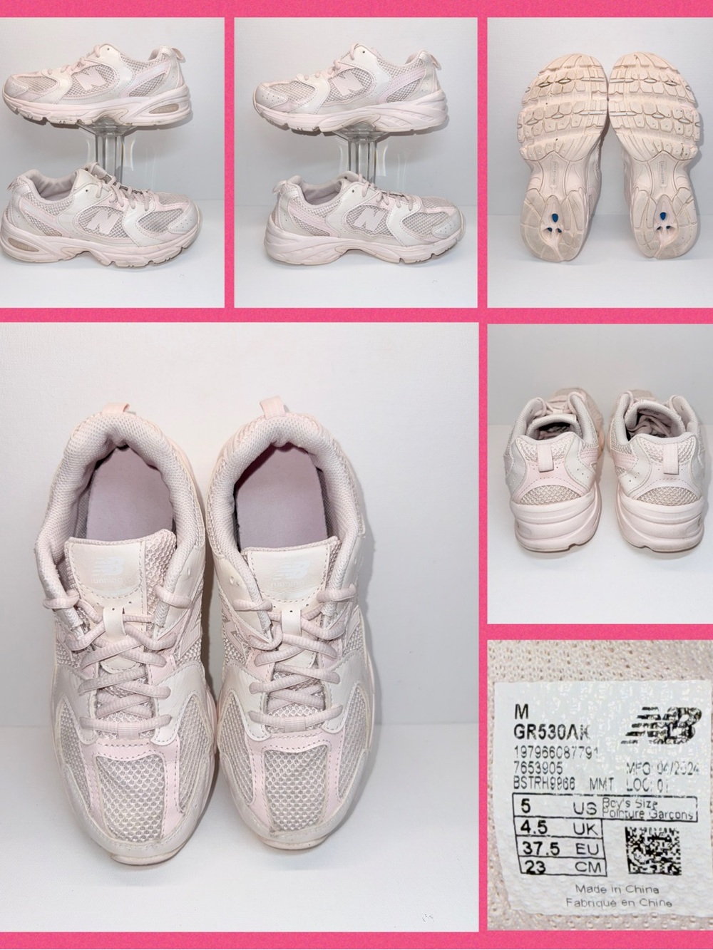 New Balance Pink Mesh Athletic Sneakers